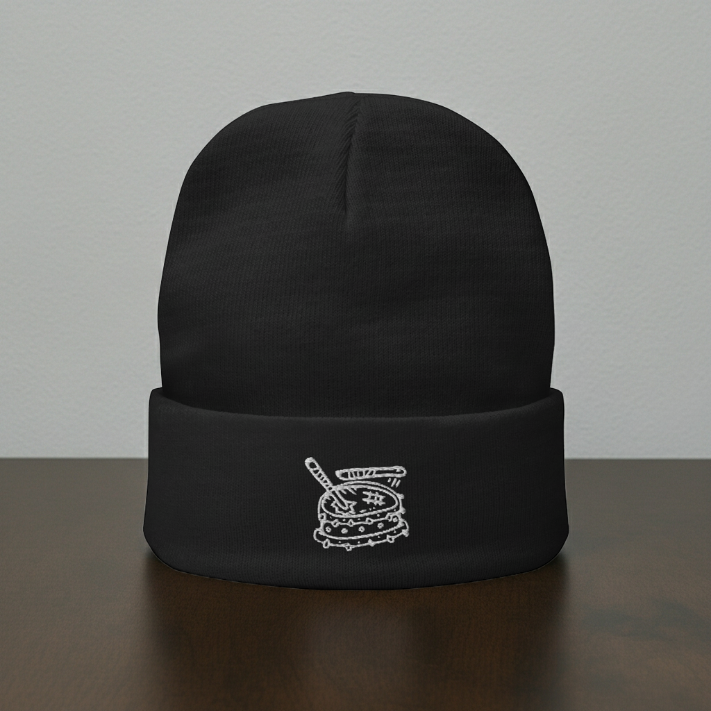 Embroidered Drum Beanie