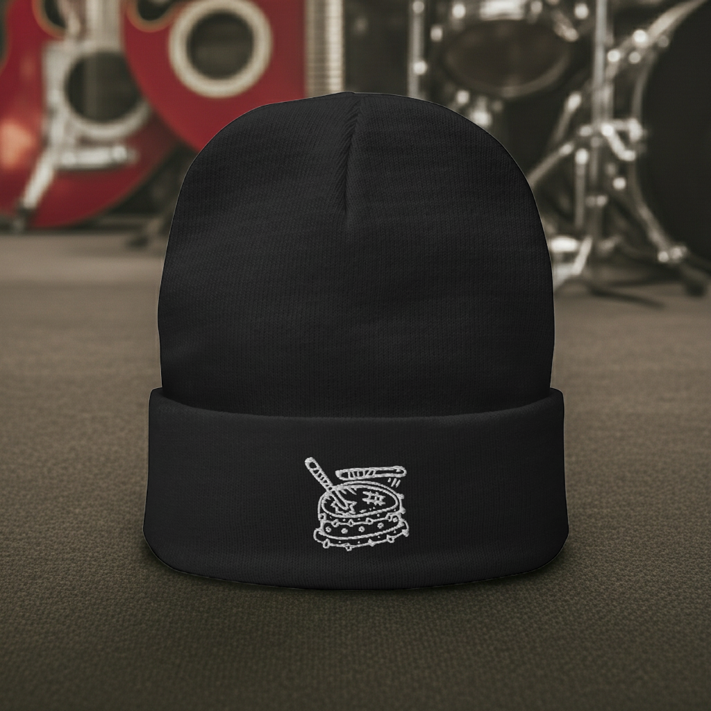 Embroidered Drum Beanie